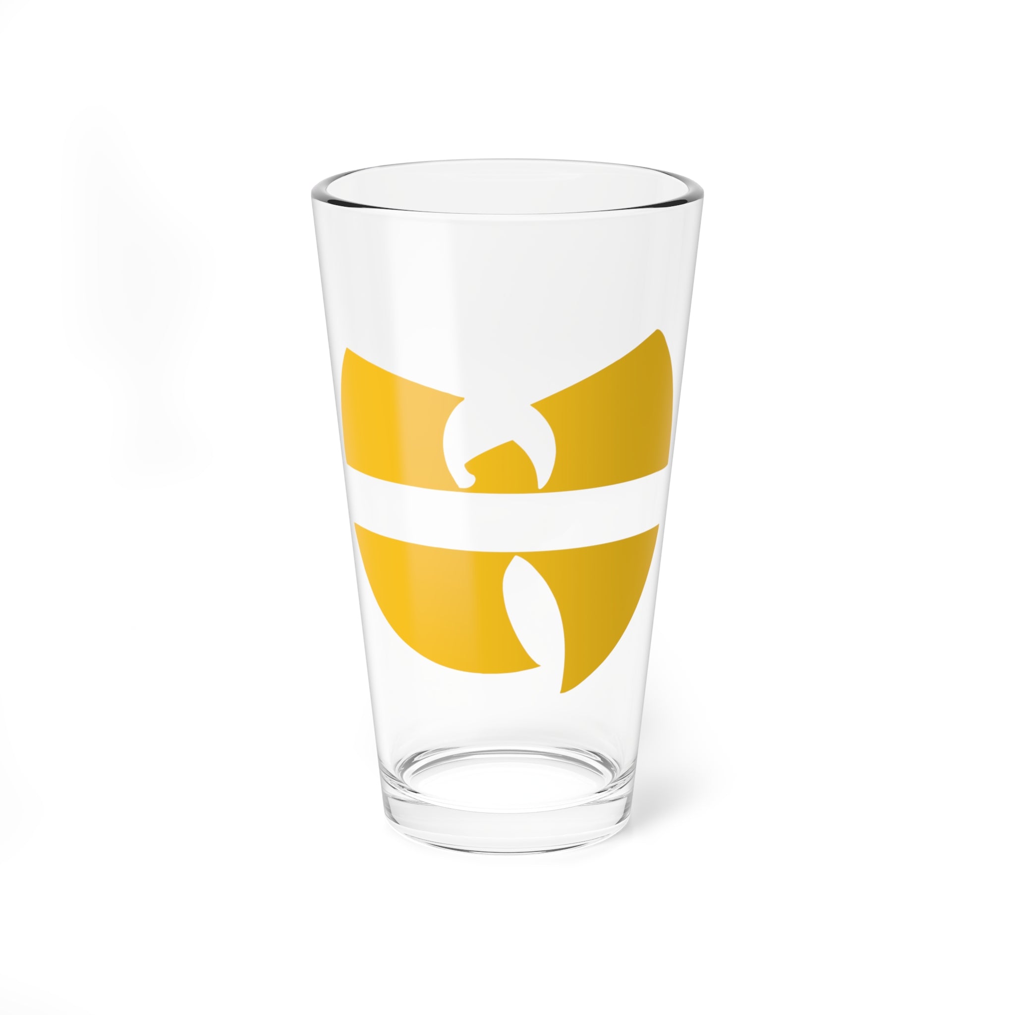 16oz Mixing Glass with Gold Wu-Tang Style Logo — Bartender Cocktail Mixing Pint